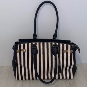 Classic Brown & White Stripe Henri Bendel Purse